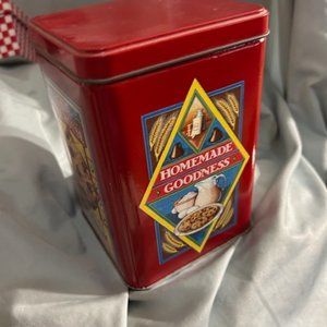 vintage metal tin container chocolate chip decor decoration storage